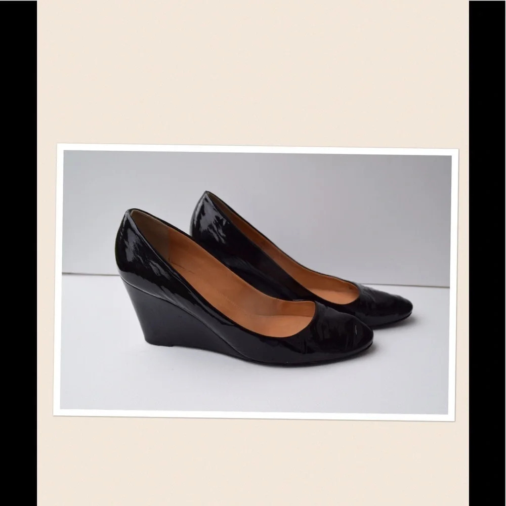 J. Crew Martina patent leather wedges